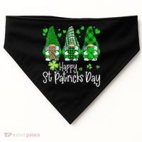 Happy Saint Patrick's Day Gnomes Shamrock Leprechaun Irish Happy Cute USA-Made Doggie Bandana thumb 0