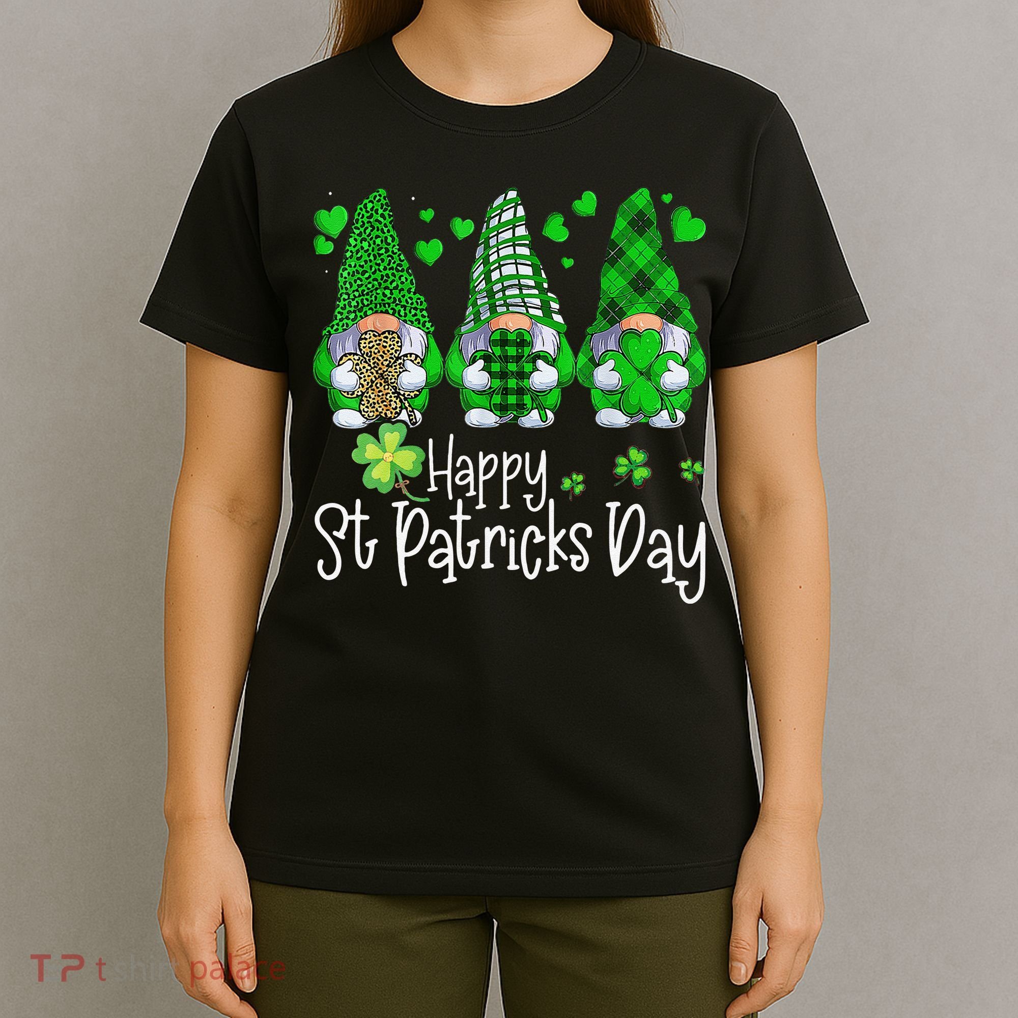 Happy Saint Patrick's Day Gnomes Shamrock Leprechaun Irish Happy Cute T-Shirt