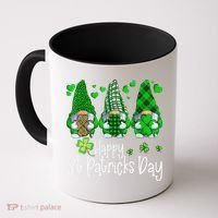Happy Saint Patrick's Day Gnomes Shamrock Leprechaun Irish Happy Cute Coffee Mug thumb 0