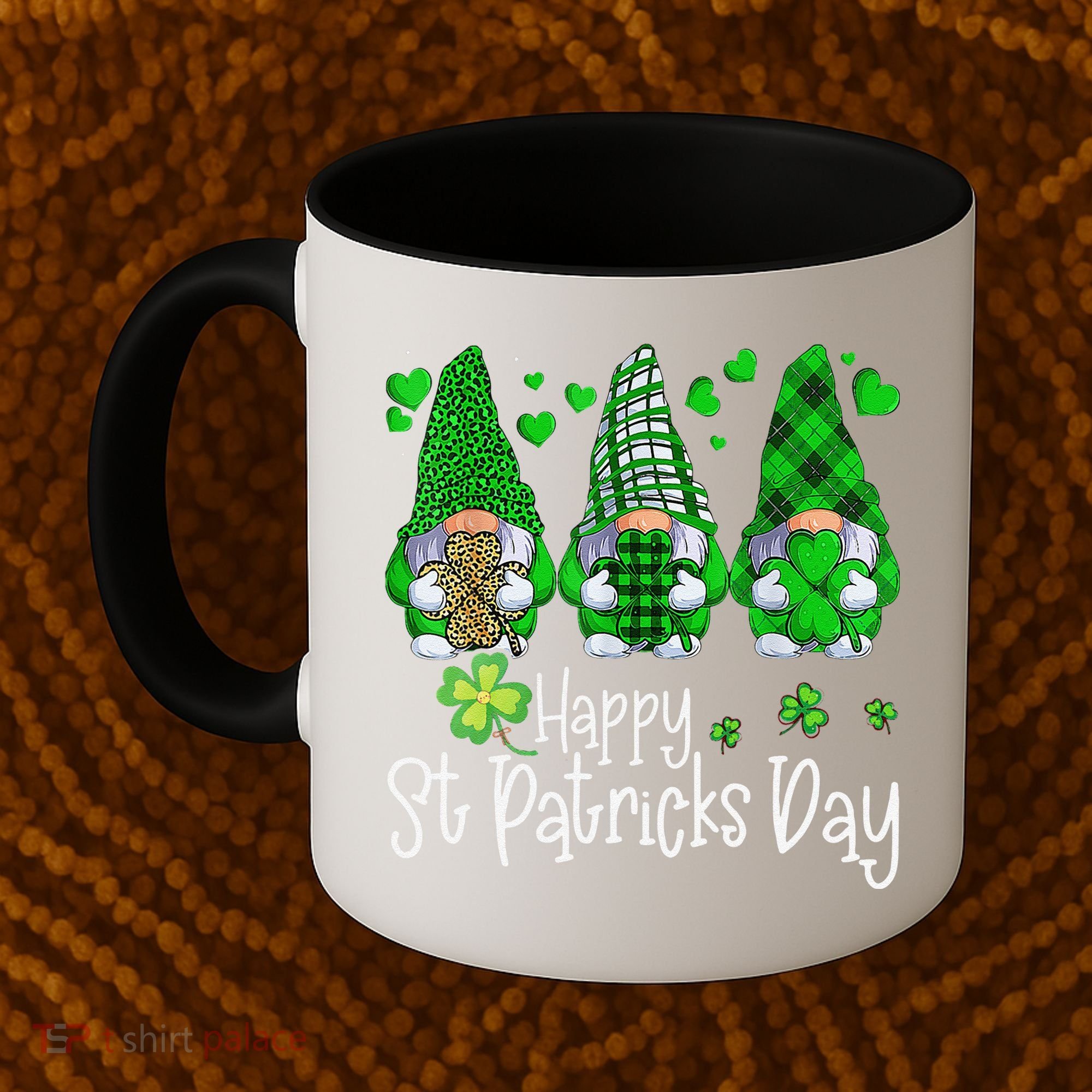 Happy Saint Patrick's Day Gnomes Shamrock Leprechaun Irish Happy Cute Coffee Mug