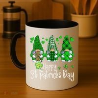 Happy Saint Patrick's Day Gnomes Shamrock Leprechaun Irish Happy Cute Coffee Mug thumb 4