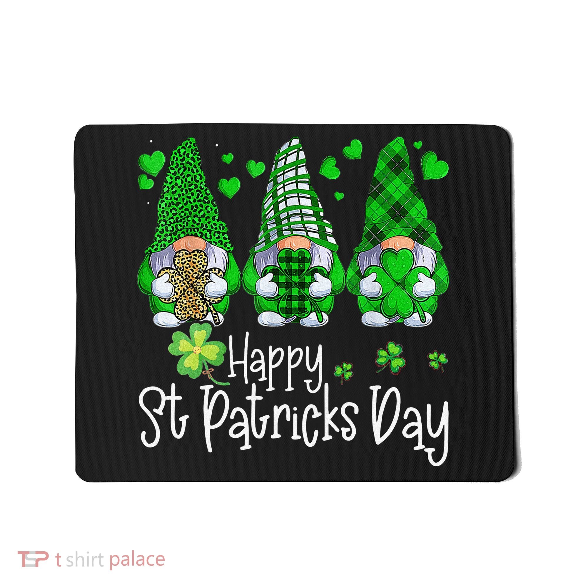 Happy Saint Patrick's Day Gnomes Shamrock Leprechaun Irish Happy Cute Mousepad