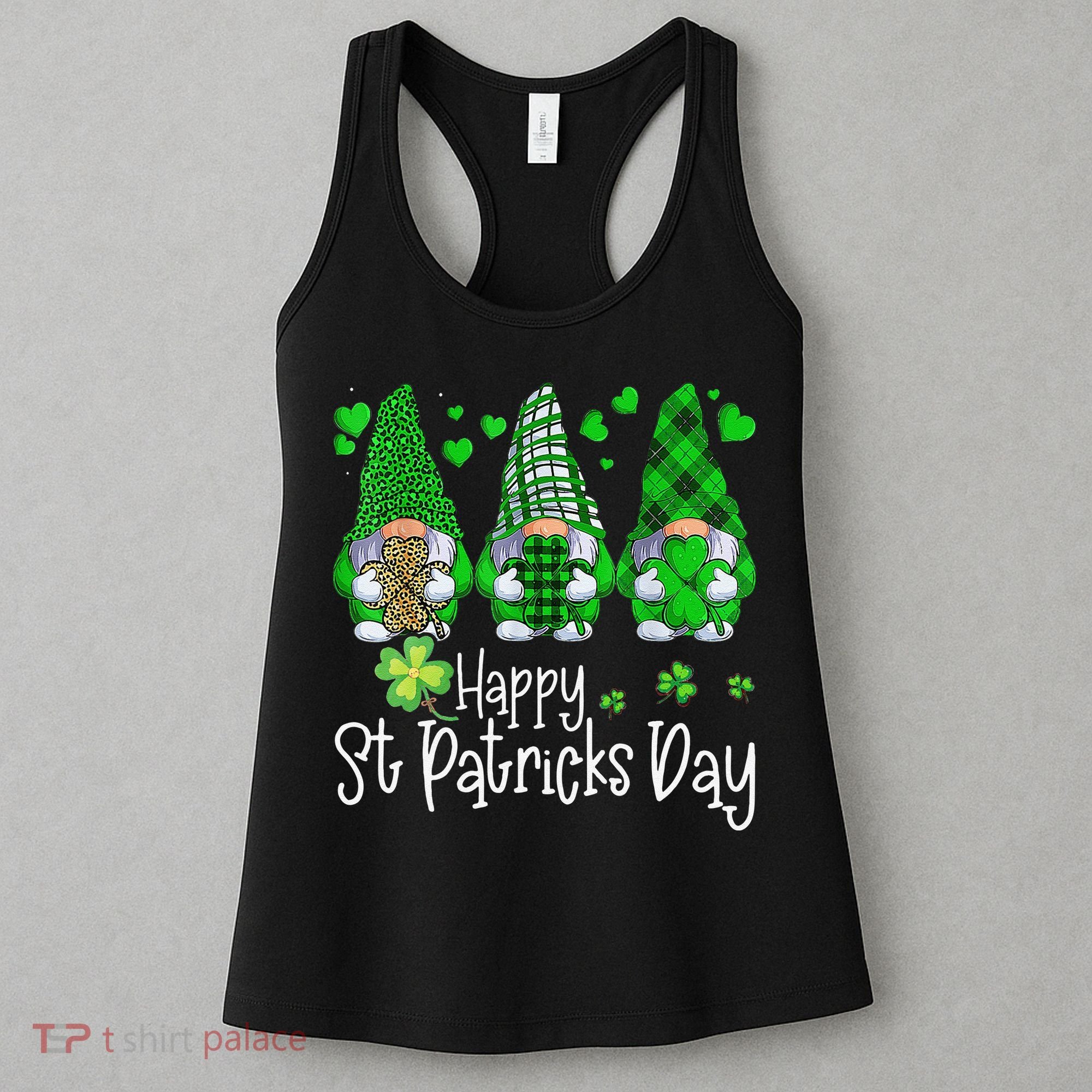 Happy Saint Patrick's Day Gnomes Shamrock Leprechaun Irish Happy Cute Women's Tank Top