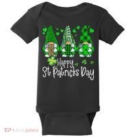 Happy Saint Patrick's Day Gnomes Shamrock Leprechaun Irish Happy Cute Baby Bodysuit thumb 0