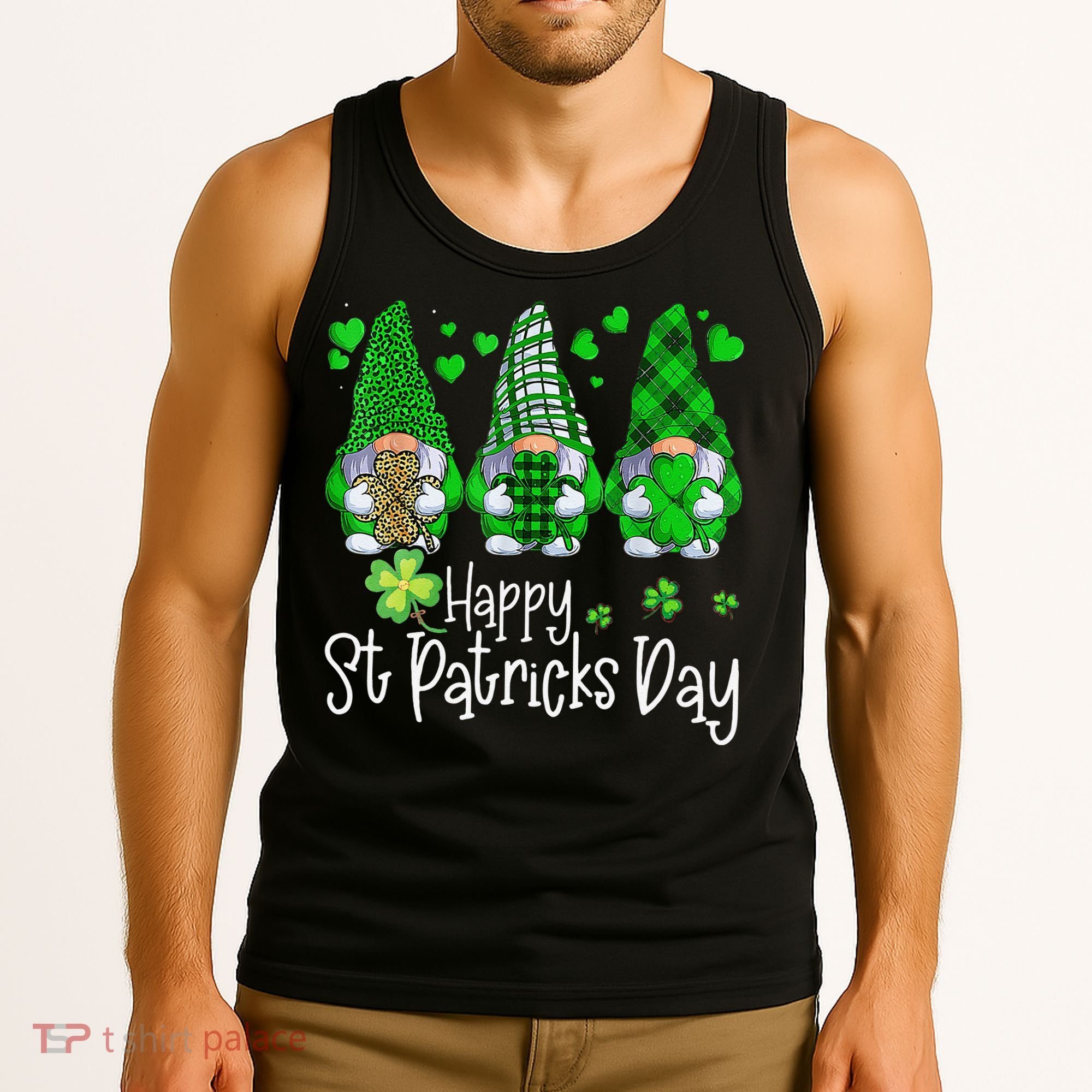 Happy Saint Patrick's Day Gnomes Shamrock Leprechaun Irish Happy Cute Tank Top
