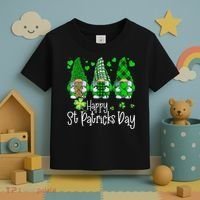 Happy Saint Patrick's Day Gnomes Shamrock Leprechaun Irish Happy Cute Toddler T-Shirt thumb 3