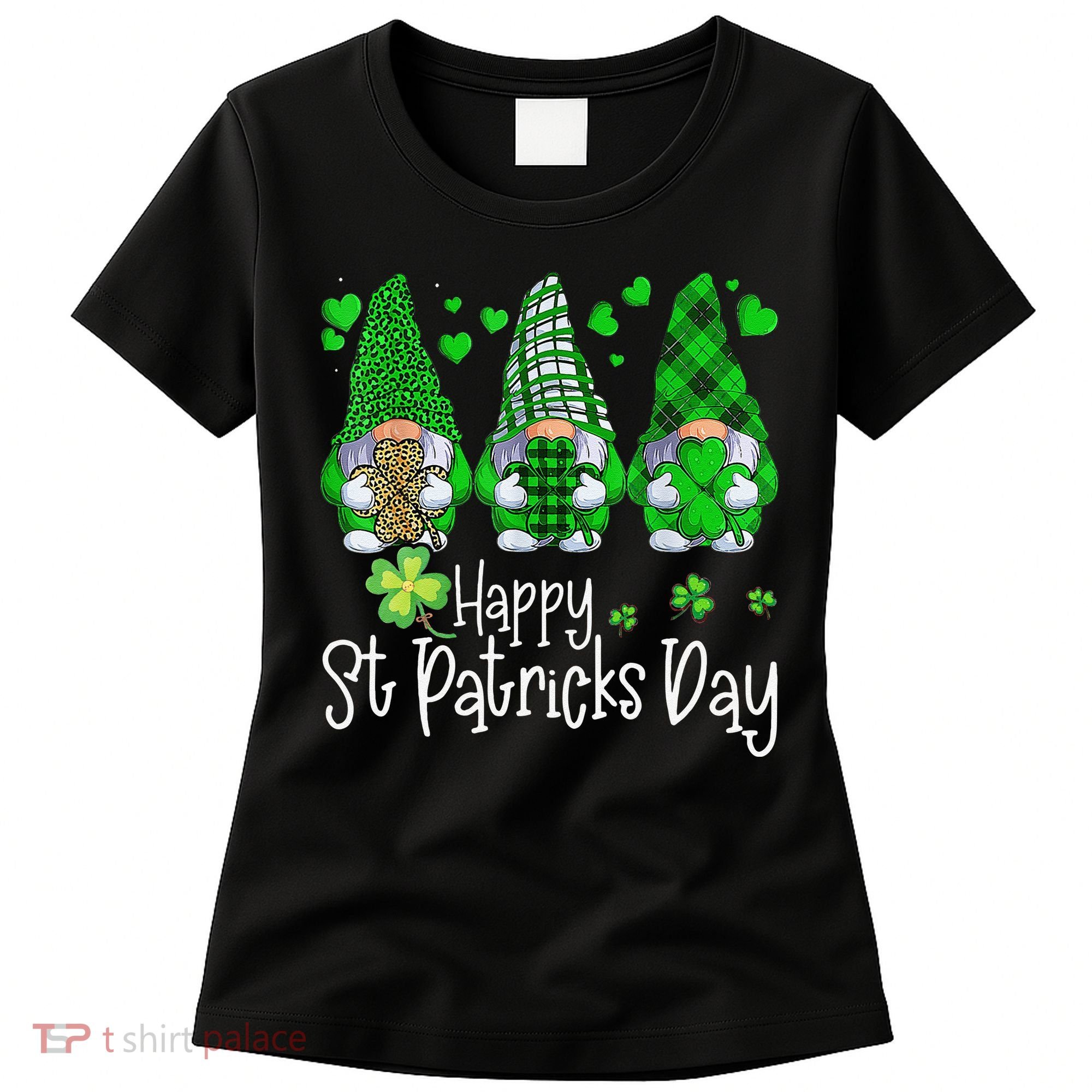 Happy Saint Patrick's Day Gnomes Shamrock Leprechaun Irish Happy Cute Women's T-Shirt