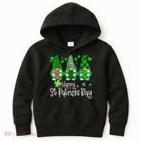 Happy Saint Patrick's Day Gnomes Shamrock Leprechaun Irish Happy Cute Kids Hoodie thumb 0