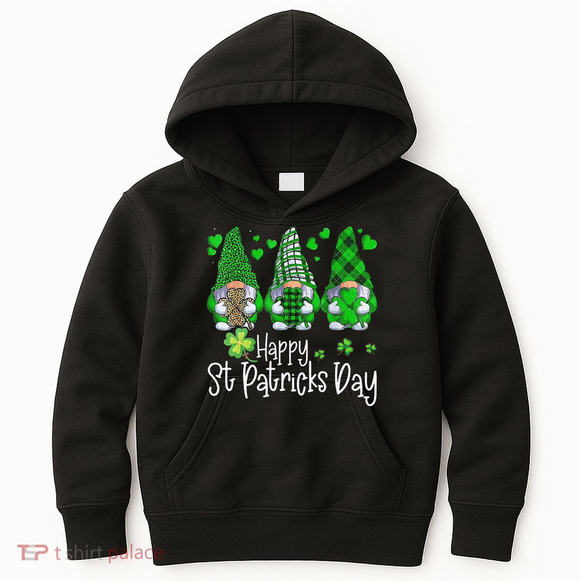 Happy Saint Patrick's Day Gnomes Shamrock Leprechaun Irish Happy Cute Kids Hoodie