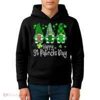 Happy Saint Patrick's Day Gnomes Shamrock Leprechaun Irish Happy Cute Kids Hoodie thumb 4