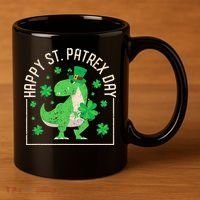 Happy St Patrex Day Funny Irish T-Rex Saint Patricks Dino 11oz C Handle Ceramic Mug thumb 3
