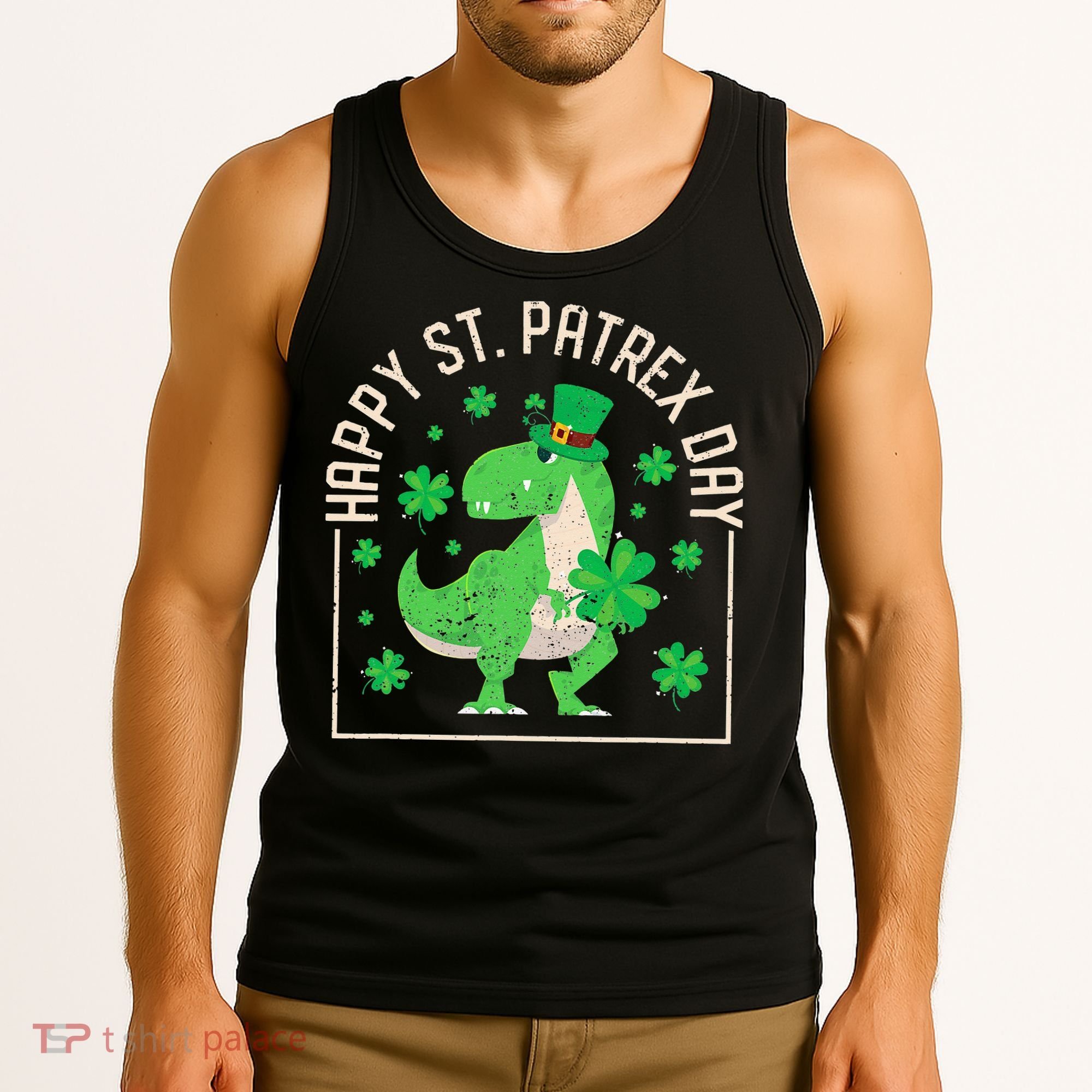 Happy St Patrex Day Funny Irish T-Rex Saint Patricks Dino Tank Top