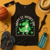 Happy St Patrex Day Funny Irish T-Rex Saint Patricks Dino Tank Top thumb 4