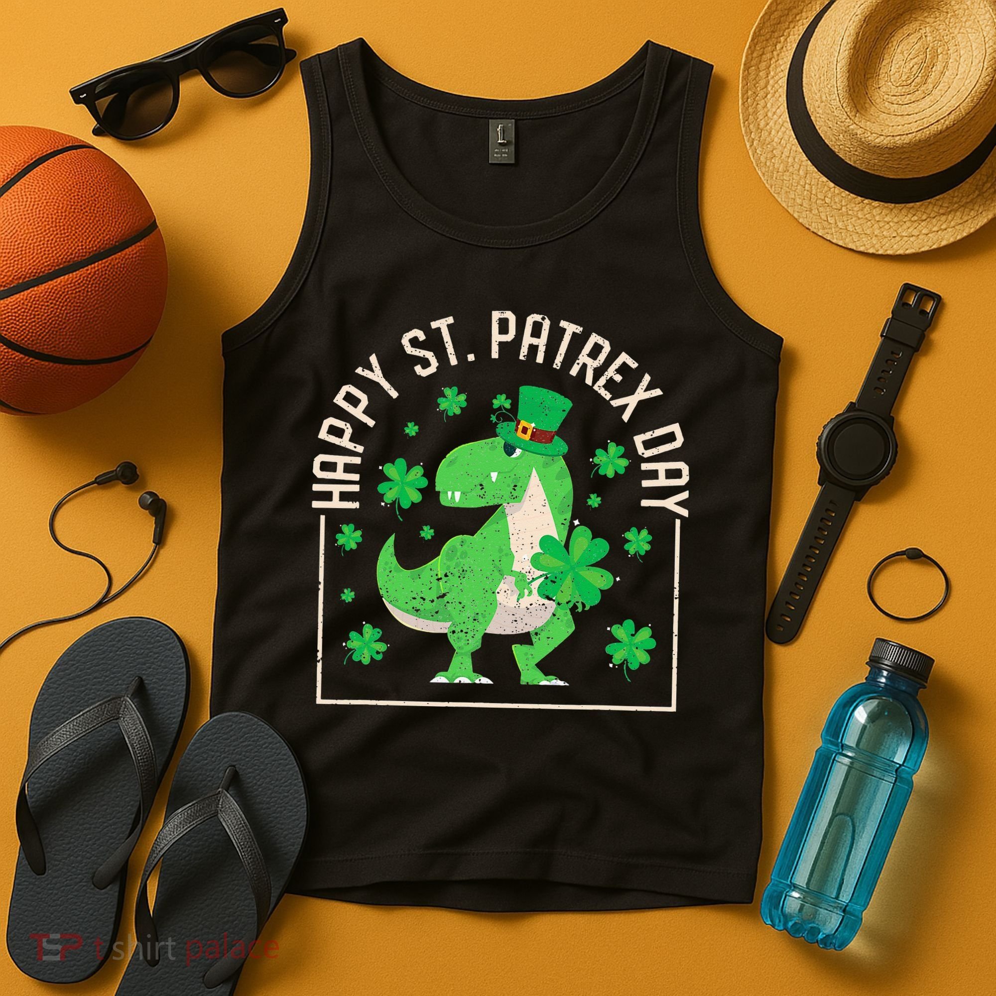Happy St Patrex Day Funny Irish T-Rex Saint Patricks Dino Tank Top