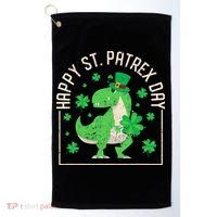 Happy St Patrex Day Funny Irish T-Rex Saint Patricks Dino Golf Towel thumb 0