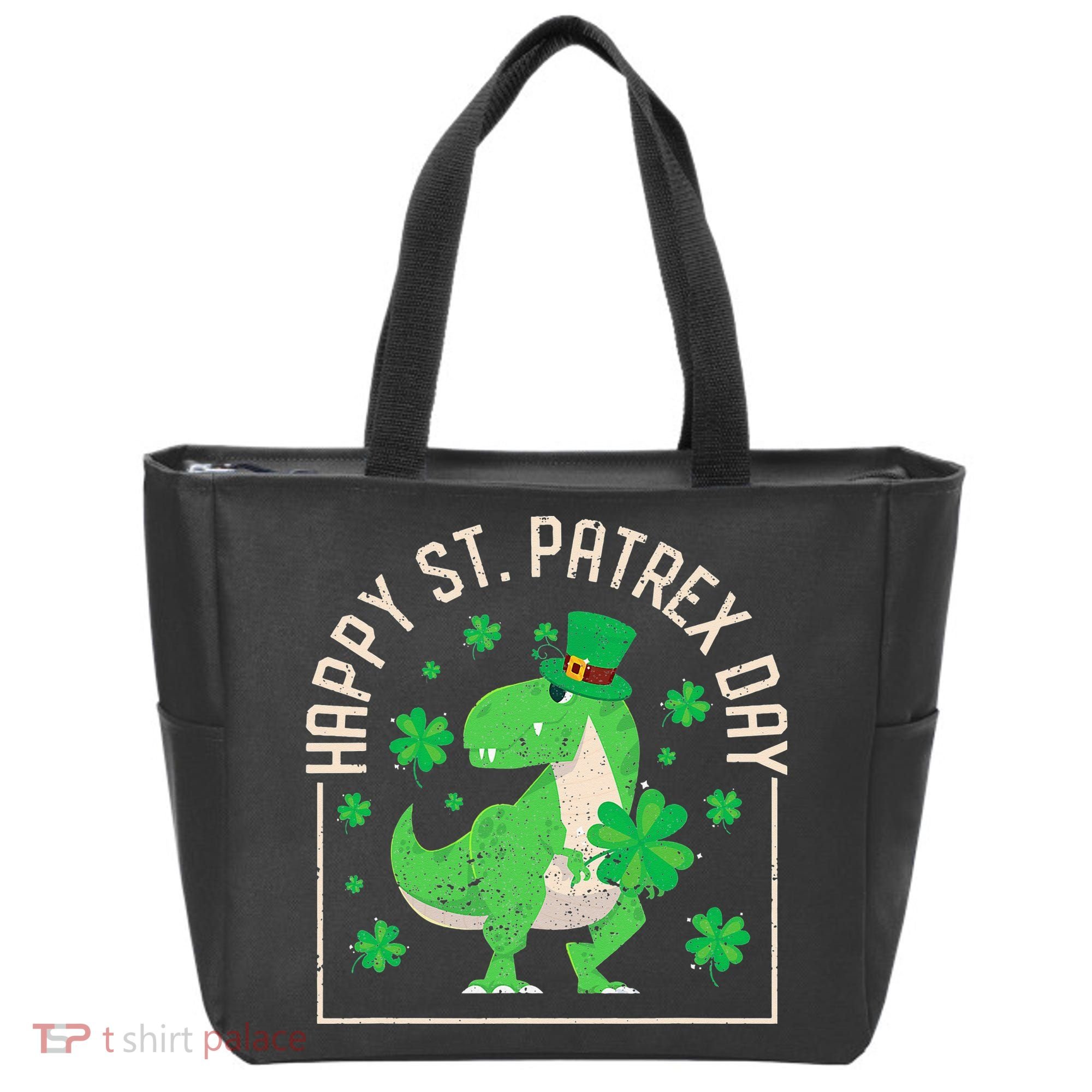 Happy St Patrex Day Funny Irish T-Rex Saint Patricks Dino Tote Bag