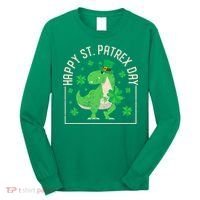 Happy St Patrex Day Funny Irish T-Rex Saint Patricks Dino Long Sleeve Shirt thumb 0