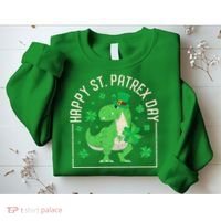 Happy St Patrex Day Funny Irish T-Rex Saint Patricks Dino Sweatshirt thumb 2