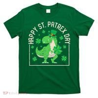 Happy St Patrex Day Funny Irish T-Rex Saint Patricks Dino T-Shirt thumb 0