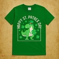 Happy St Patrex Day Funny Irish T-Rex Saint Patricks Dino T-Shirt thumb 5