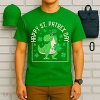 Happy St Patrex Day Funny Irish T-Rex Saint Patricks Dino T-Shirt thumb 6