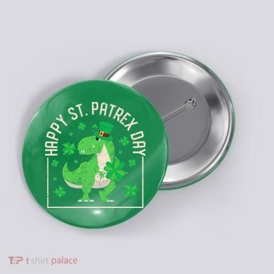 Happy St Patrex Day Funny Irish T-Rex Saint Patricks Dino Button