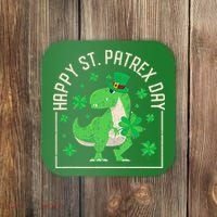 Happy St Patrex Day Funny Irish T-Rex Saint Patricks Dino Coaster thumb 0