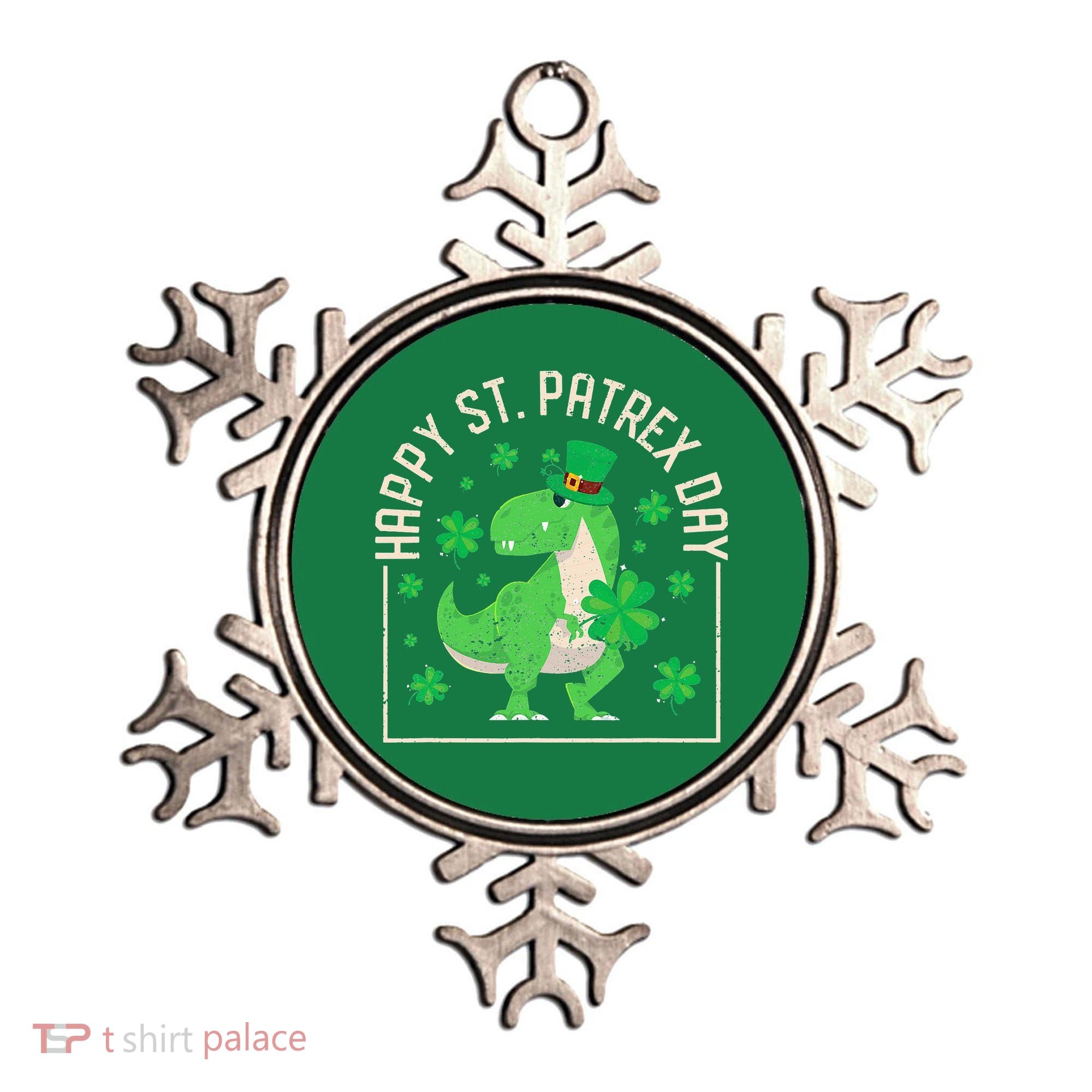 Happy St Patrex Day Funny Irish T-Rex Saint Patricks Dino Ornament