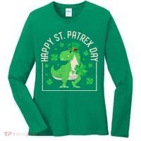 Happy St Patrex Day Funny Irish T-Rex Saint Patricks Dino Women's Long Sleeve Shirt thumb 0