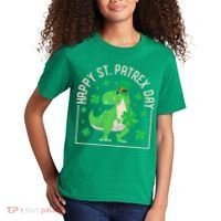 Happy St Patrex Day Funny Irish T-Rex Saint Patricks Dino Kids T-Shirt thumb 2