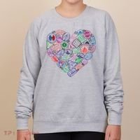 Heart Shaped Passport Travel Stamp Women's Sweatshirt thumb 0