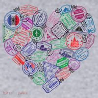 Heart Shaped Passport Travel Stamp Women's Sweatshirt thumb 2