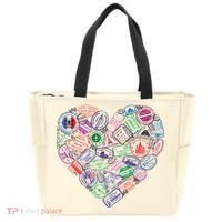 Heart Shaped Passport Travel Stamp Tote Bag thumb 0