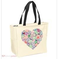 Heart Shaped Passport Travel Stamp Tote Bag thumb 2