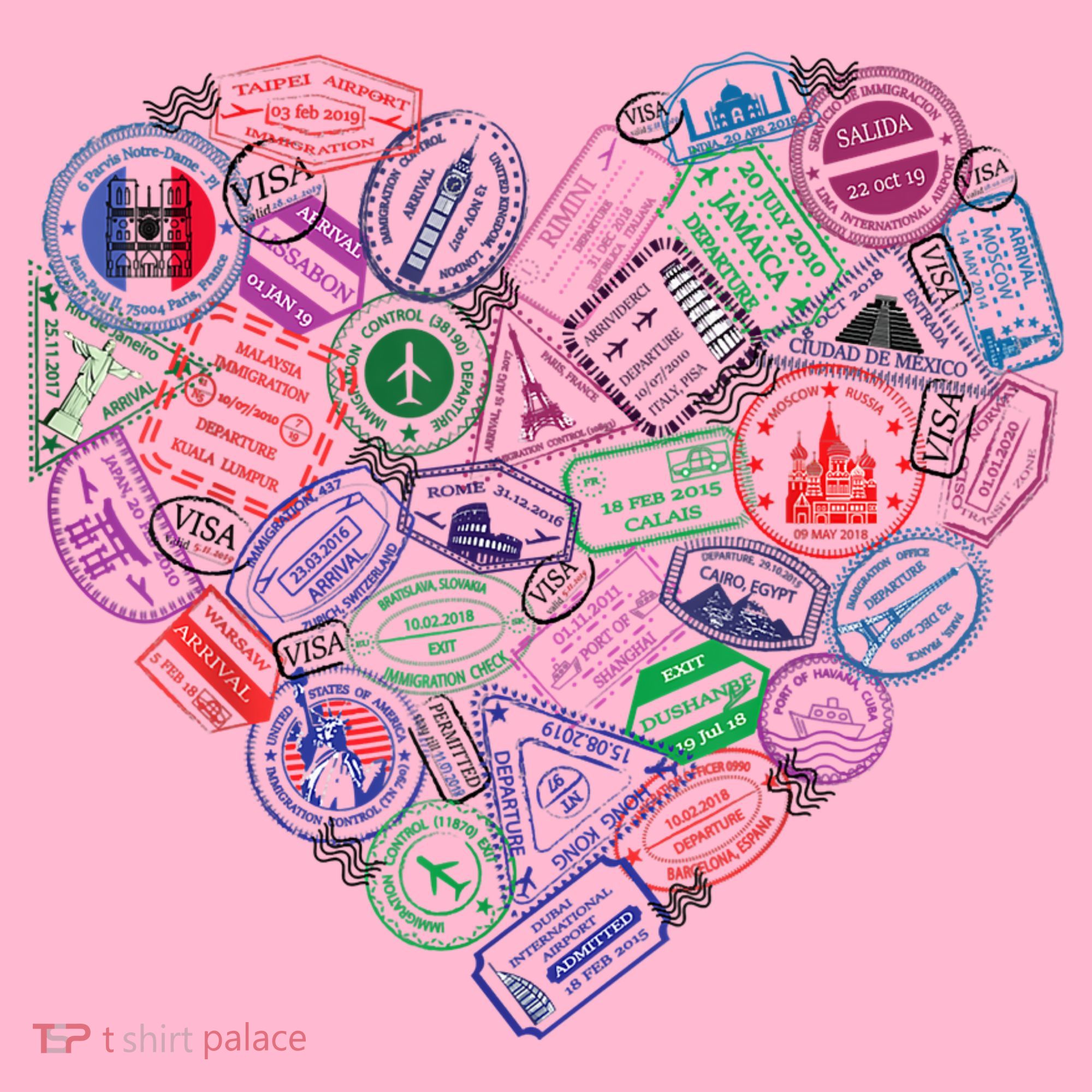 Heart Shaped Passport Travel Stamp Coaster