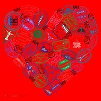 Heart Shaped Passport Travel Stamp Santa Hat thumb 1