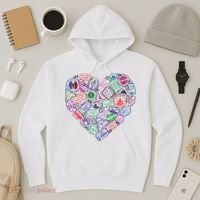Heart Shaped Passport Travel Stamp Hoodie thumb 3