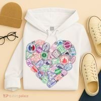 Heart Shaped Passport Travel Stamp Hoodie thumb 4