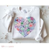 Heart Shaped Passport Travel Stamp Sweatshirt thumb 2
