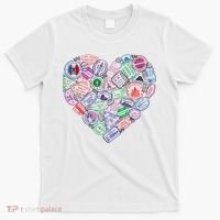 Heart Shaped Passport Travel Stamp T-Shirt thumb 0