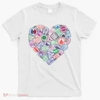 Heart Shaped Passport Travel Stamp T-Shirt thumb 0