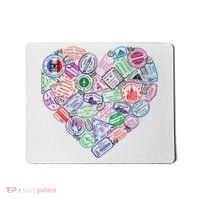 Heart Shaped Passport Travel Stamp Mousepad thumb 0