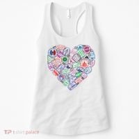 Heart Shaped Passport Travel Stamp Women's Tank Top thumb 0