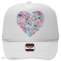 Heart Shaped Passport Travel Stamp Hat thumb 0