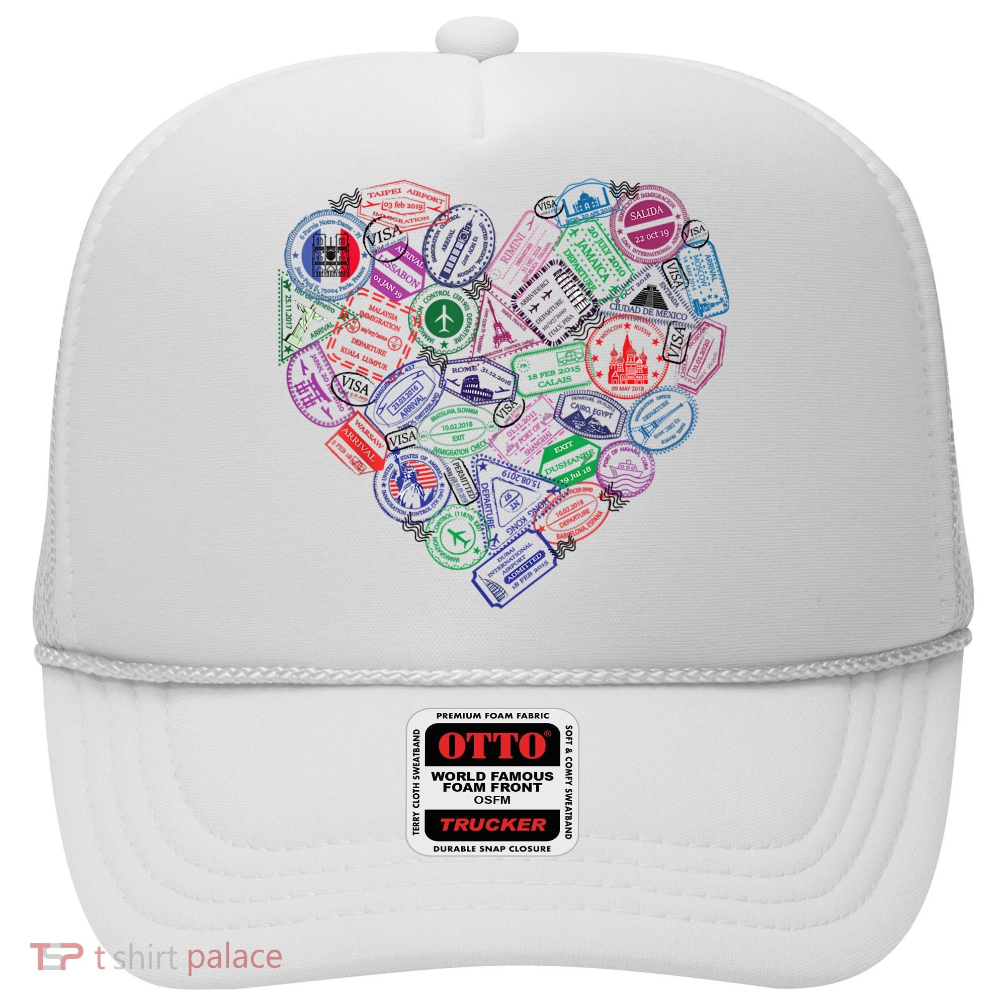 Heart Shaped Passport Travel Stamp Hat