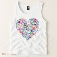 Heart Shaped Passport Travel Stamp Tank Top thumb 2