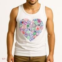 Heart Shaped Passport Travel Stamp Tank Top thumb 3