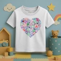 Heart Shaped Passport Travel Stamp Toddler T-Shirt thumb 3