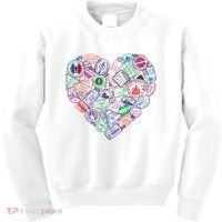 Heart Shaped Passport Travel Stamp Kids Sweatshirt thumb 0