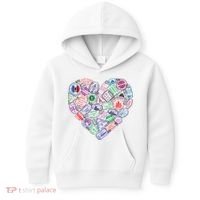 Heart Shaped Passport Travel Stamp Kids Hoodie thumb 0